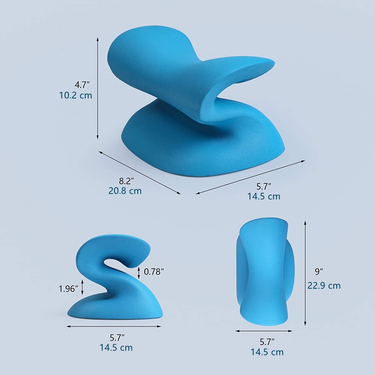 Dimensions chart for the cervical traction pillow